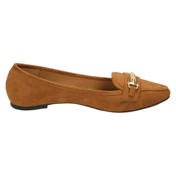 Spot On Ladies Spot On Saddle Vamp Loafers
