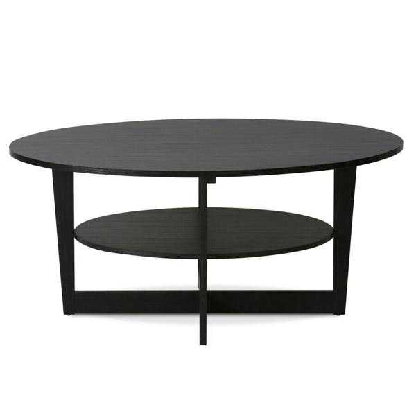 WALPLUS JAYA Oval Coffee Table, Walnut Easy-Assembly Sturdy Design For Dorm Room (Walnut) - SKU 15020WN