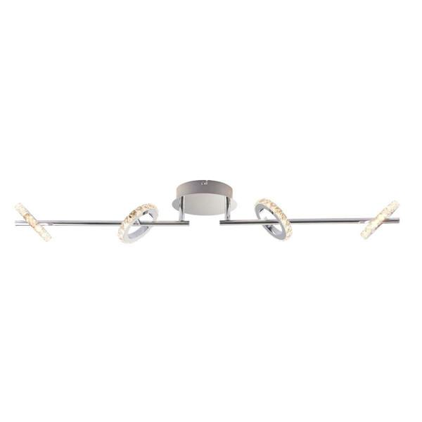 Pagazzi Lighting Alexa 4 Spot Polished Chrome & Crystal LED Ceiling Bar