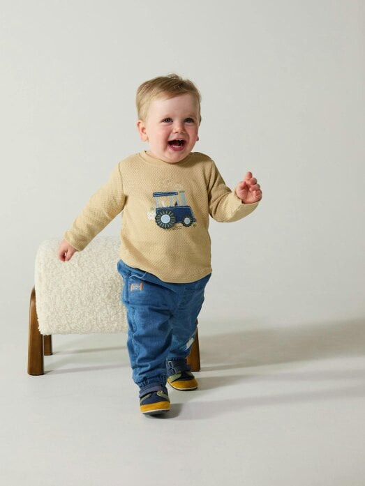 Mini Cuddles Sheep Graphic Denim Joggers (Blue)