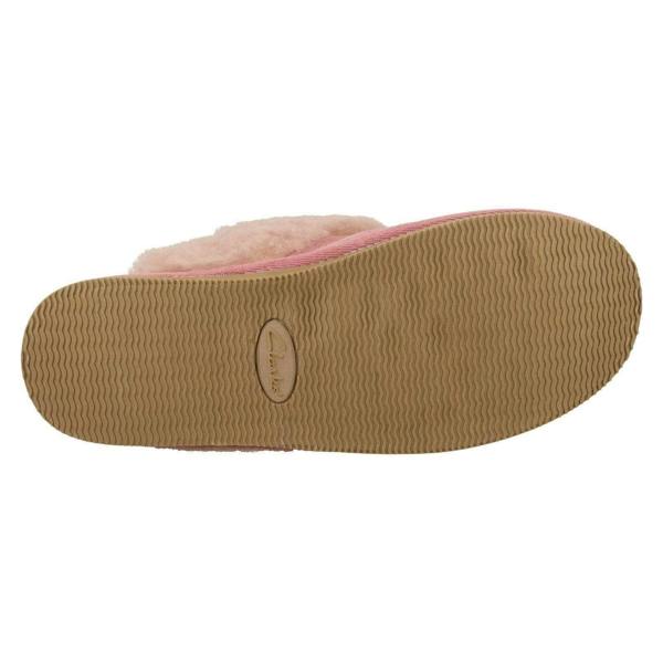 Clarks Ladies Clarks Faux Fur Cuff Mule Slippers Warm Lux