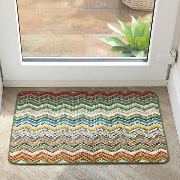 My Mat Stain Resistant Candy Multi Green Zigzag