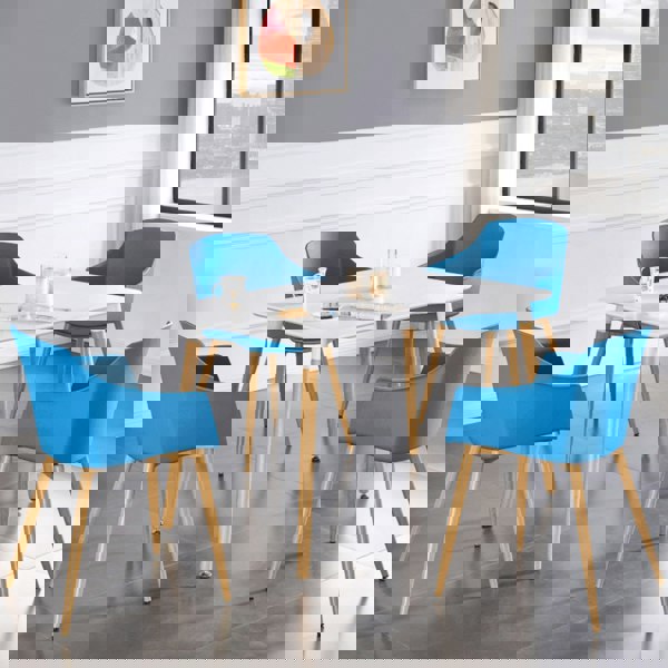 Life Interiors Halo Dining Table for 4 or 6 Seating - Single White Table, Modern Design