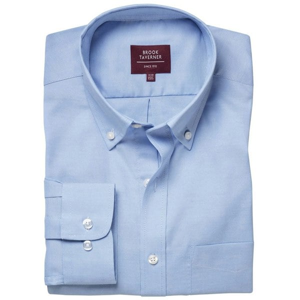 Brook Taverner Mens Whistler Long-Sleeved Formal Shirt - Sky Blue