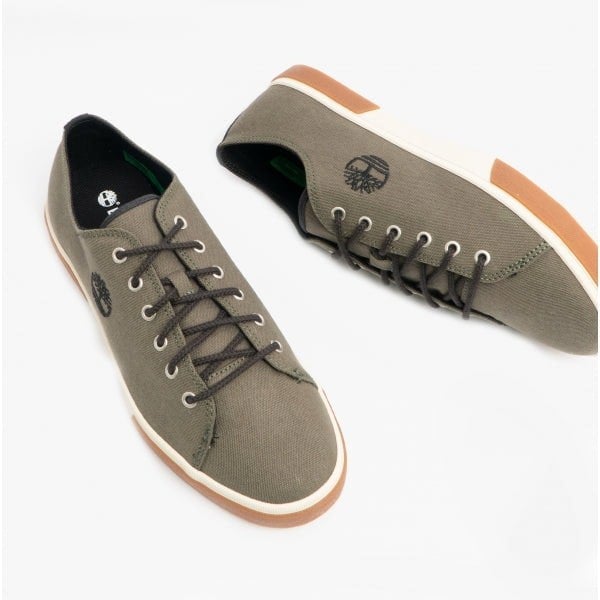 Timberland UNION WHARF EK+ Mens Canvas Trainers Dark Green