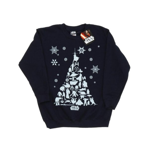 Star Wars Boys Christmas Tree Sweatshirt - Navy Blue