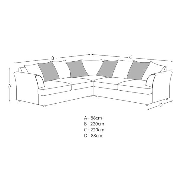 Mellors Chenille 5 Seater Corner Sofa - 2