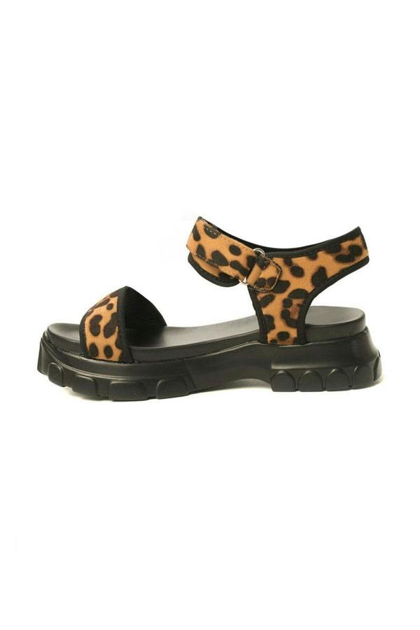 Ayla Strap Chunky Sandals - Leopard