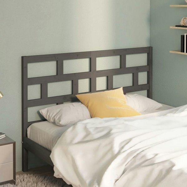 Berkfield Bed Headboard Grey 141x4x100 cm Solid Wood Pine