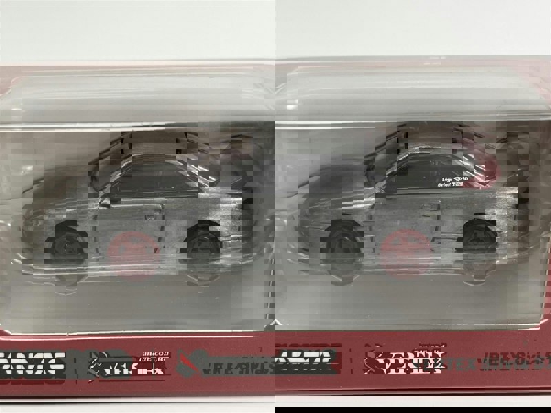 Tarmac Vertex Silvia S14 Chase Model Silver With Red Wheels 1:64 Scale Tarmac Works T64G018RE