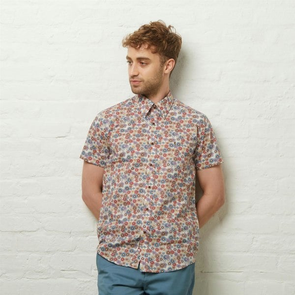 Gabicci V54GW04 Mens Harvey Short Sleeve Pattern Shirt Gabicci Vintage - AQUA