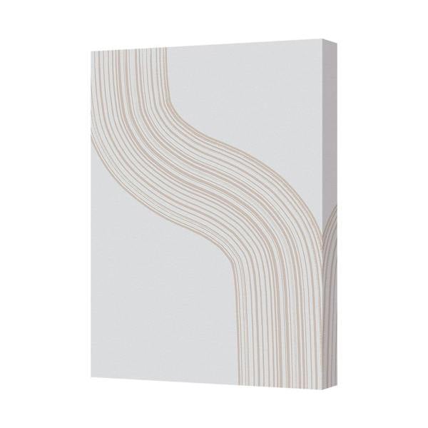 Benjamin Tate Design Abstract Beige Wave Lines Canvas Art Print For Modern Neutral Wall Decor