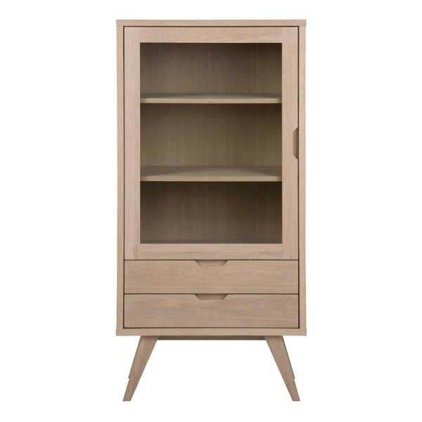 Wyld Haus Kotka White Oak Wood Display Cabinet 2 Drawers 2 Shelves