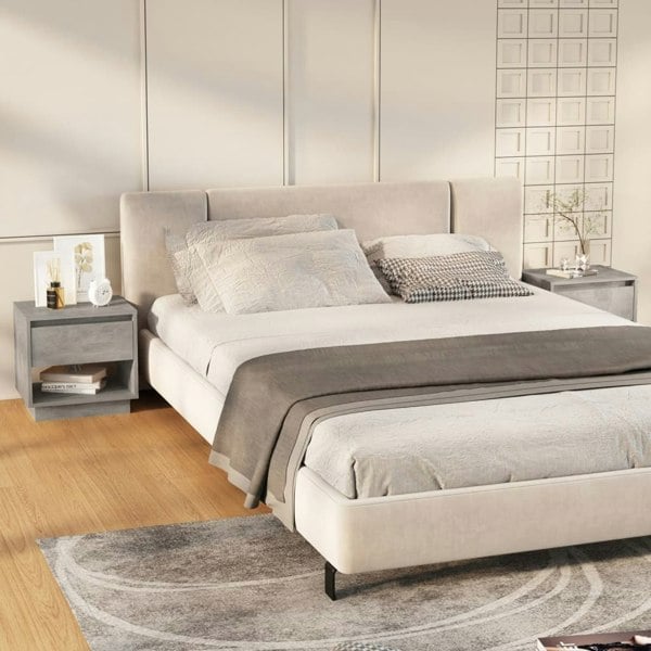 Berkfield Bedside Cabinets 2 pcs Concrete Grey 45x34x44 cm Engineered Wood