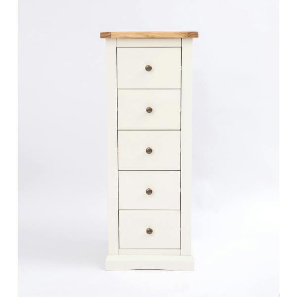 Castelli 5 Drawer Narrow Chest of Drawers Brass Knob