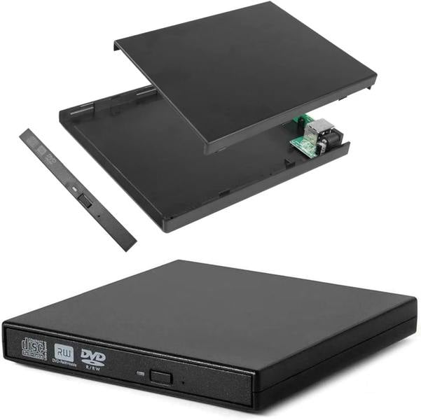 ATEK USB SATA External CD DVD Drive Enclosure Caddy Black