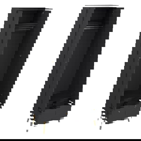 Furniture To Go Cumbria Wardrobe with 2 Doors + 2 Drawers Dark Grey