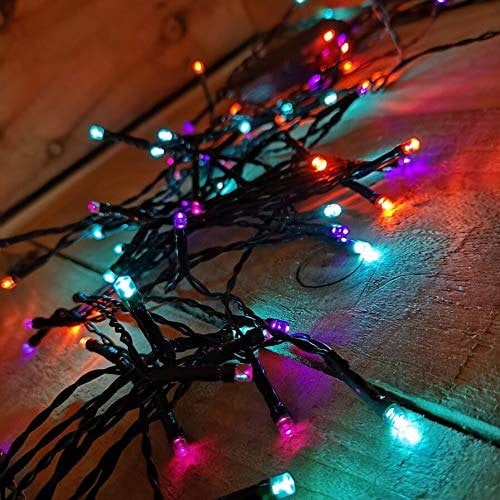 Samuel Alexander 100 LED 10m Premier Christmas Indoor Outdoor Multi Function Battery Operated String Lights with Timer in Rainbow