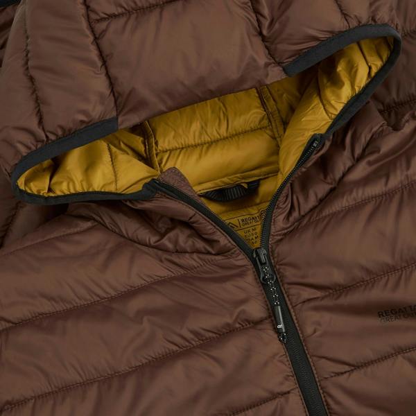 Regatta Mens Marizion Baffled Hooded Padded Jacket - Coffee Grounds - 