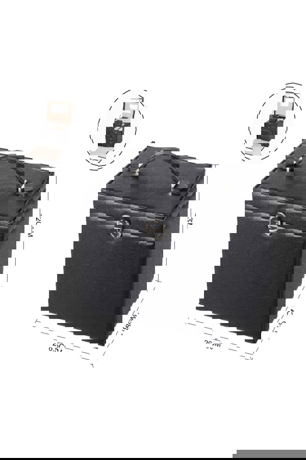 Living and Home Large Black Multi Tier Faux Leather Storage Box with Handle