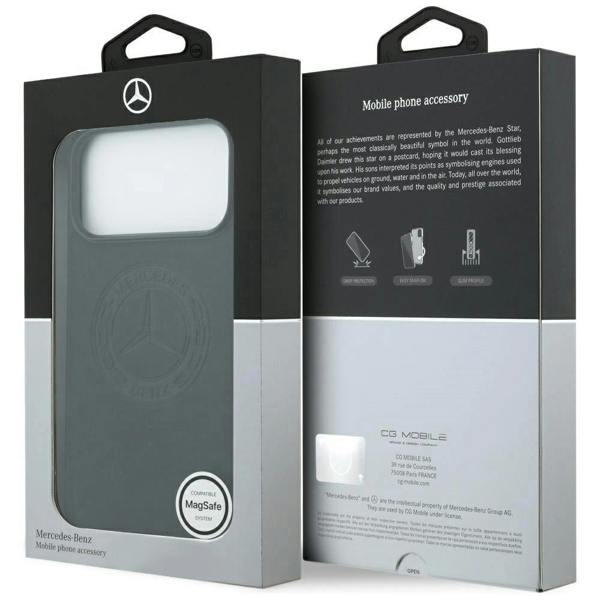 Mercedes Leather Vintage Logo Case with MagSafe for iPhone 17 Pro Max 6.9" Black - MEHMP17X25RICVLK