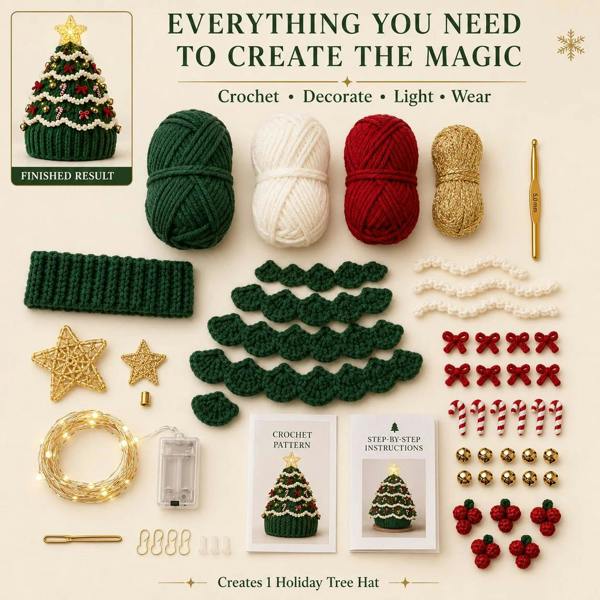 Leaper Christmas TreeCrochet Hat DIY Kit