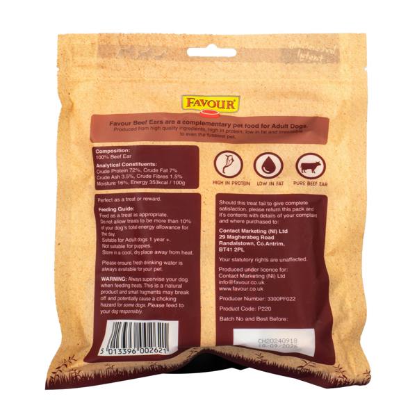 Favour Beef Ears 2 Pack Dog Treats