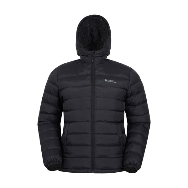 Mountain Warehouse Mens Seasons Faux Fur Lined Padded Jacket - Black
