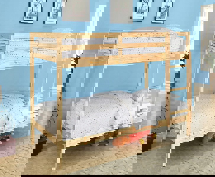 Comfy Living Christopher Wooden Bunk Bed - Space-Saving Comfort for Kids’ Rooms