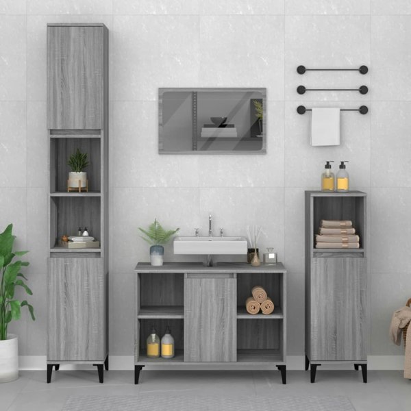 Berkfield Sink Cabinet Grey Sonoma 80x33x60 cm Engineered Wood
