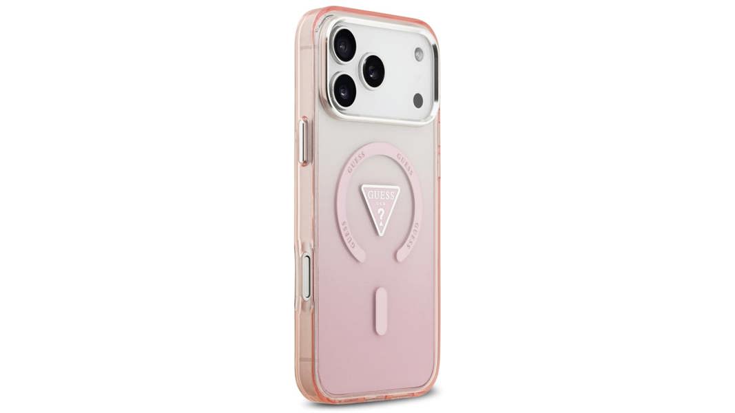 Guess IML Gradient Triangle Logo Case with MagSafe for iPhone 17 Pro Max 6.9" Pink - GUHMP17XHGTMLCGP