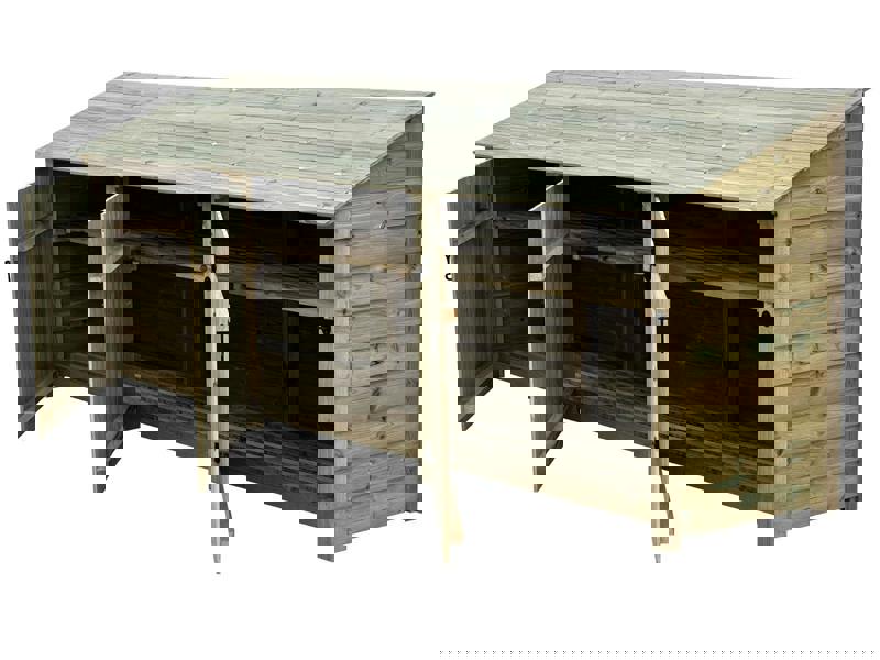 Arbor Garden Solutions Wooden Premium Tongue/Groove Log Store with Doors and Shelf W-335cm, H-126cm or 180cm, D-88cm