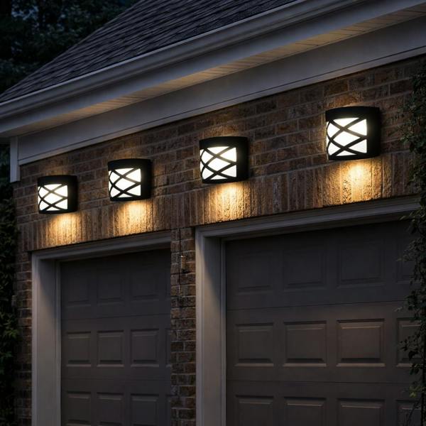 Gardenwize Pack of 4 Solar Fence Lights – Deck, Fence & Wall LED Lights