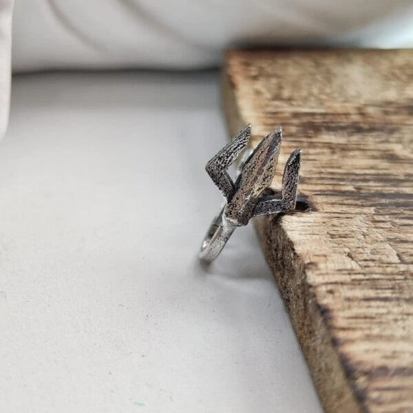 The Colourful Aura Oxidized German Silver Trident Non Pierced Clip On Traditional Indian Nose Pin