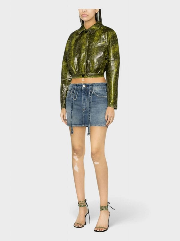 Off - White Logo - Patch Denim Mini Skirt Blue - Supplied FashionOFF WHITE