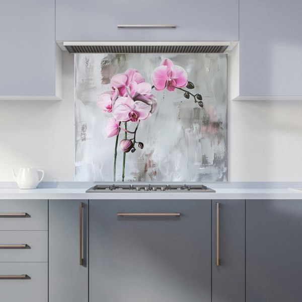 Warren Reed - Designer Pink Orchids Kitchen Splashback