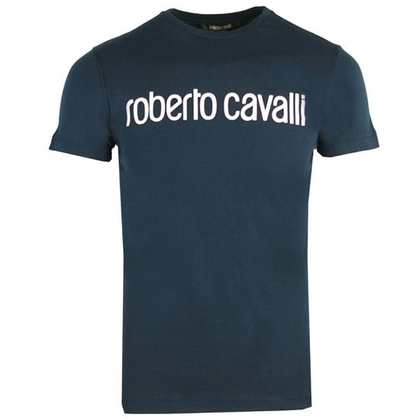 Roberto Cavalli Logo T-Shirt - Navy Blue