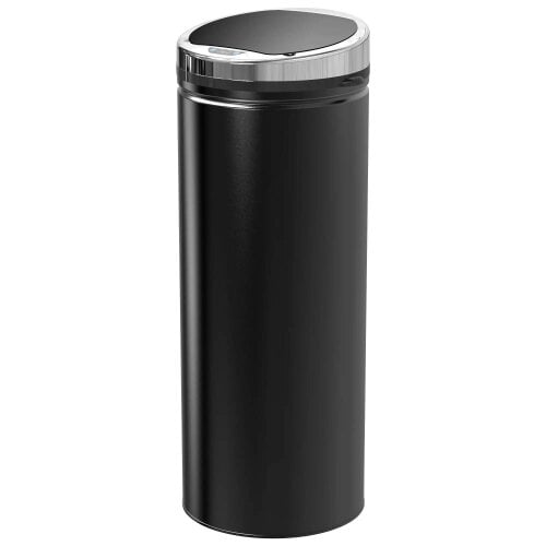 Bobobiy 50L Sensor Bin with Quiet Soft-Close Lid, Stainless Steel for Hygienic Kitchen, Black