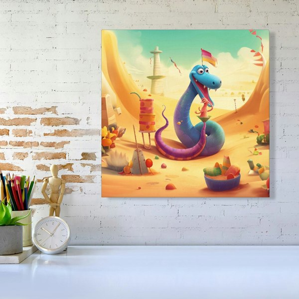 Warren Reed Snake On A Beach Holiday Canvas