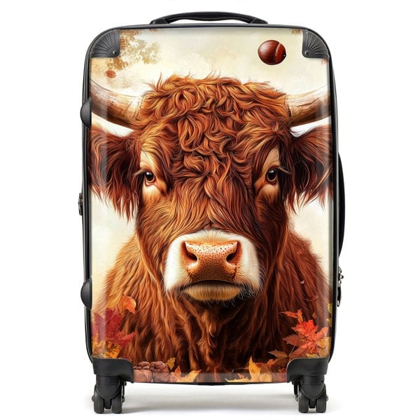 Warren Reed Autumn Highland Cow Suitcase