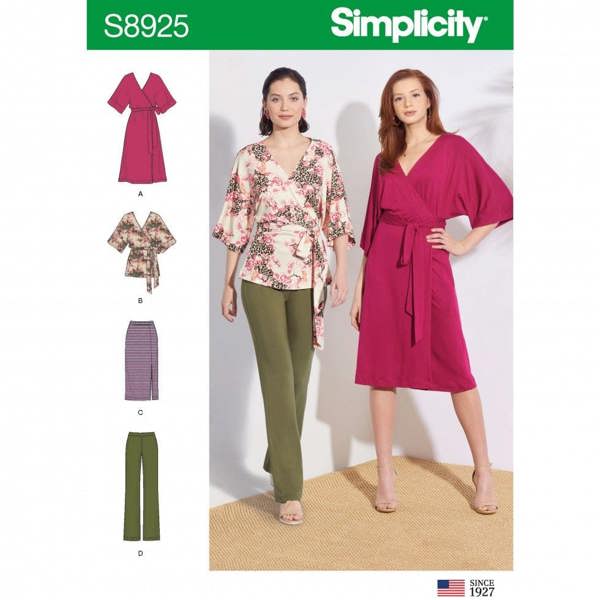 Simplicity Sewing Pattern 8925, Dresses, Tops, Skirts, Trousers for Women, A (XXS-XS-S-M-L-XL-XXL) - Intermediate