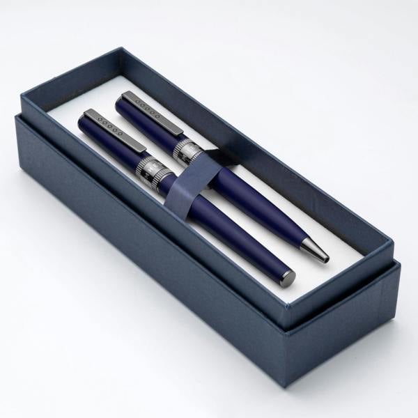 Tom Hessin Rebel Collection Oxford Blue Medium Fountain Pen & Ballpoint Pen Set