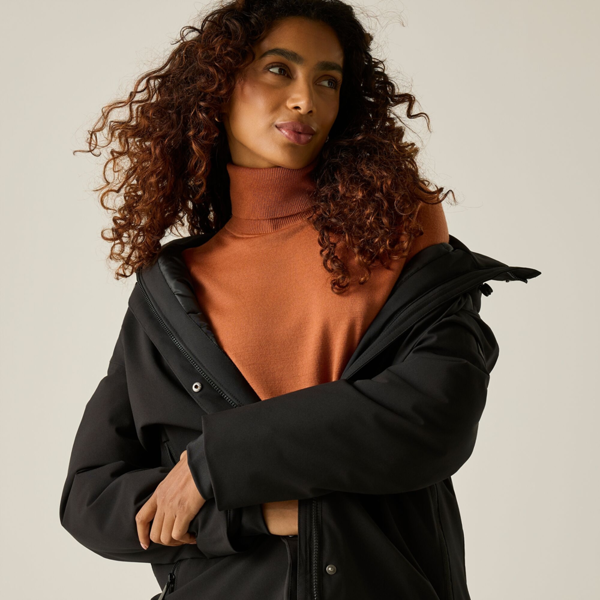 Regatta Womens Janna Waterproof Long Length Insulated Jacket - Black