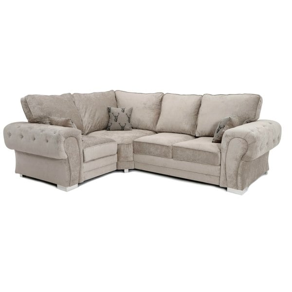 Furnishings For Less Milan Chesterfield Fabric 4 Seater Corner Sofa - Full Back