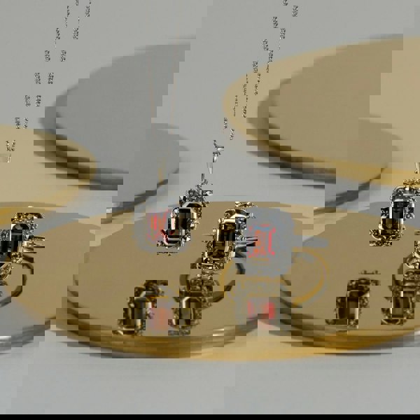 Gemondo Art Deco Style Octagon Garnet & Marcasite Pendant in 925 Sterling Silver