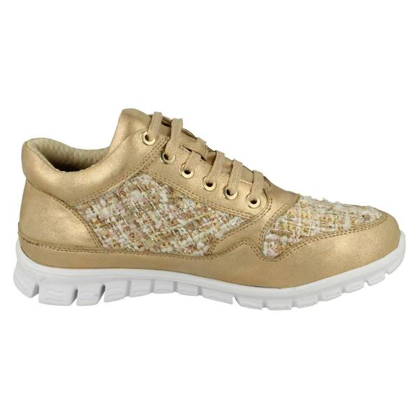 Ladies Waves Casual Lace Up Textile Trainers - F80101
