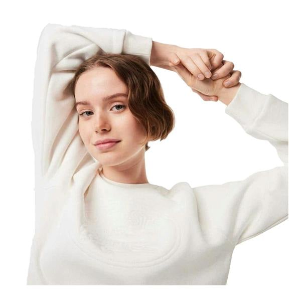 Lacoste Womens/Ladies Embroidered Logo Relaxed Fit Sweatshirt - White - 