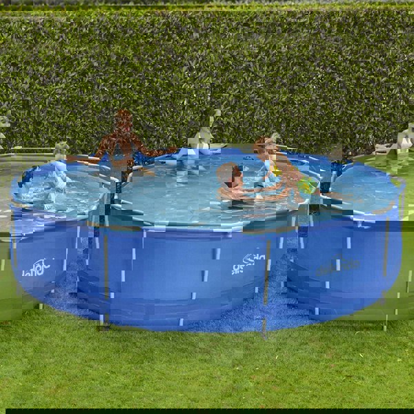 12ft Steel Frame Garden Swimming Pool & Filter Pump - 76cm Deep Kids Paddling - LoopsDirect
