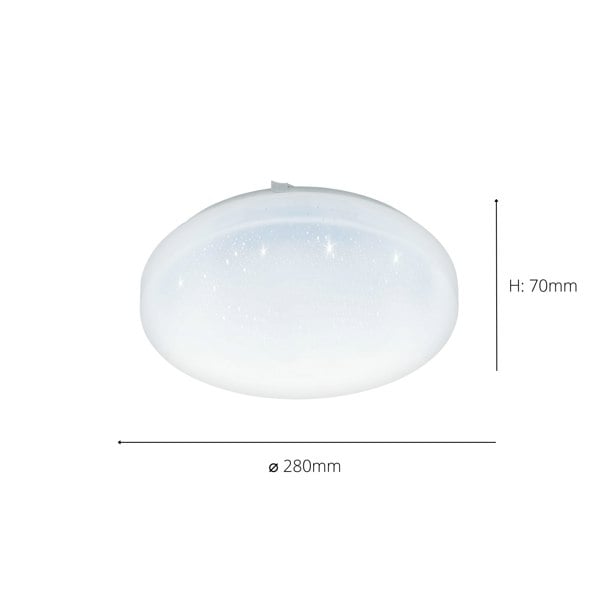 EGLO Frania-S Rounded White Crystal Effect Wall/Ceiling Light