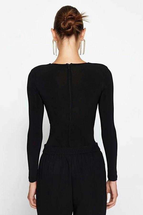 WOVCOR Knit Bodysuit with Cut-Out Detail